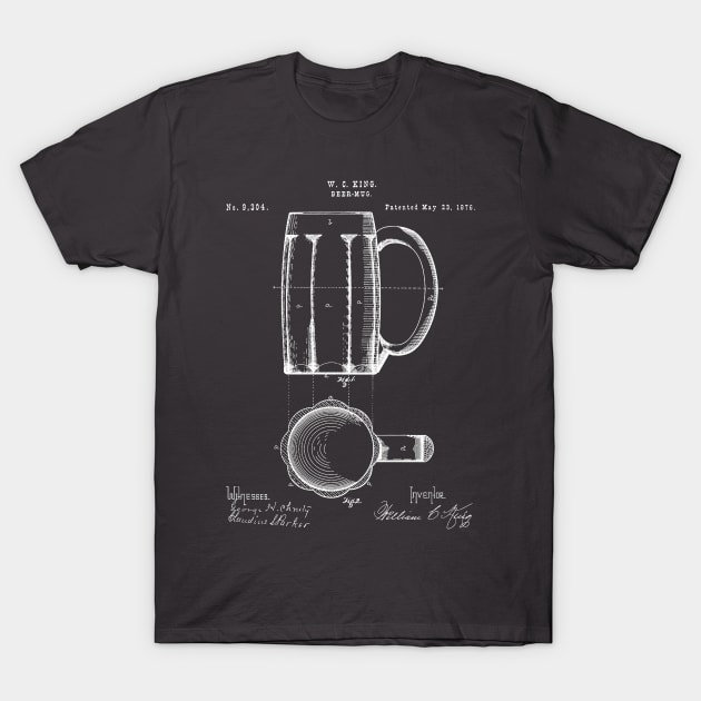 Beer Mug Patent - Craft Beer Art - Antique T-Shirt by patentpress